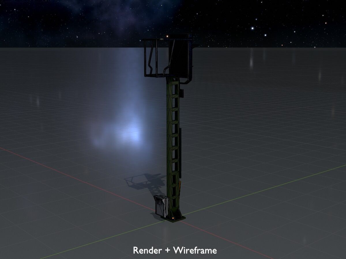 KS Eisenbahnsignalmast 4500mm Version-15 Low-poly 3D model_7