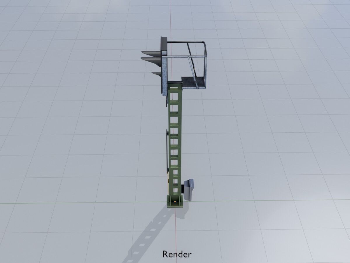 KS Eisenbahnsignalmast 4500mm Version-15 Low-poly 3D model_14