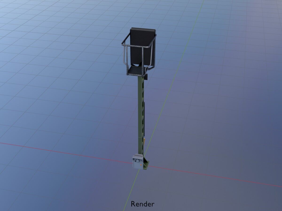 KS Eisenbahnsignalmast 4500mm Version-15 Low-poly 3D model_19
