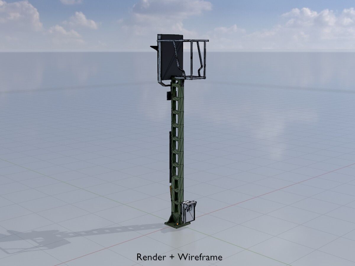 KS Eisenbahnsignalmast 4500mm Version-15 Low-poly 3D model_6