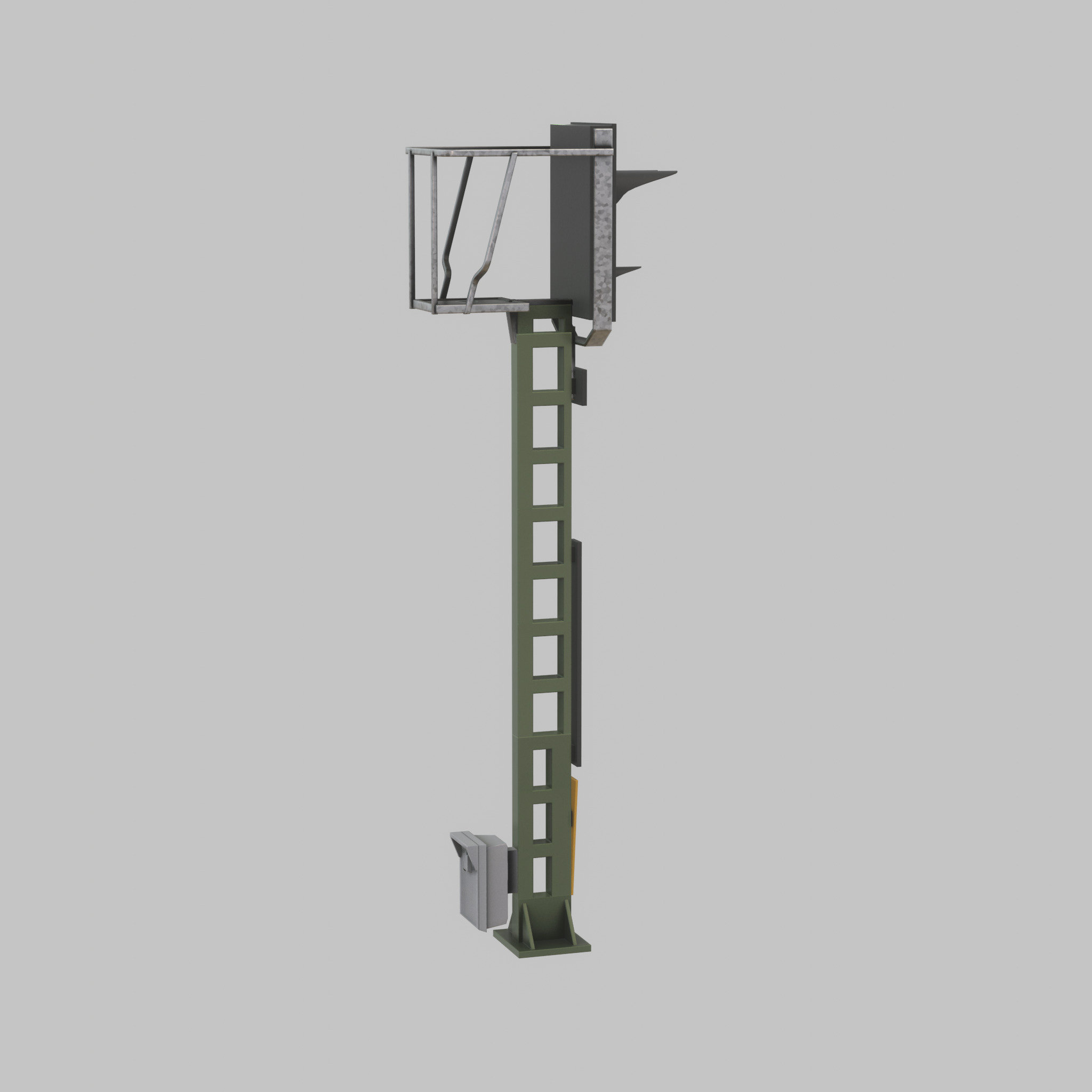 KS Eisenbahnsignalmast 4500mm Version-15 Low-poly 3D model_35