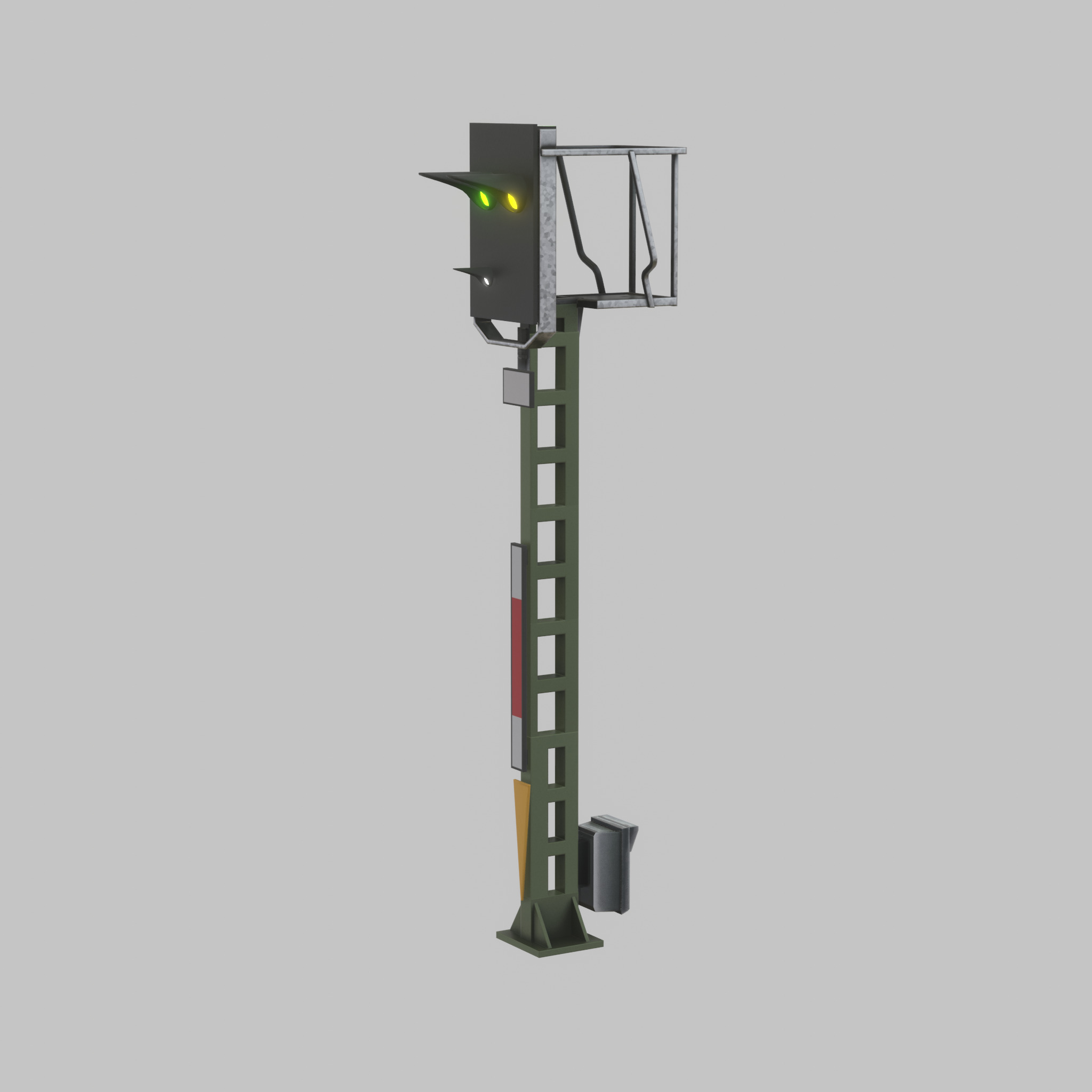 KS Eisenbahnsignalmast 4500mm Version-15 Low-poly 3D model_47