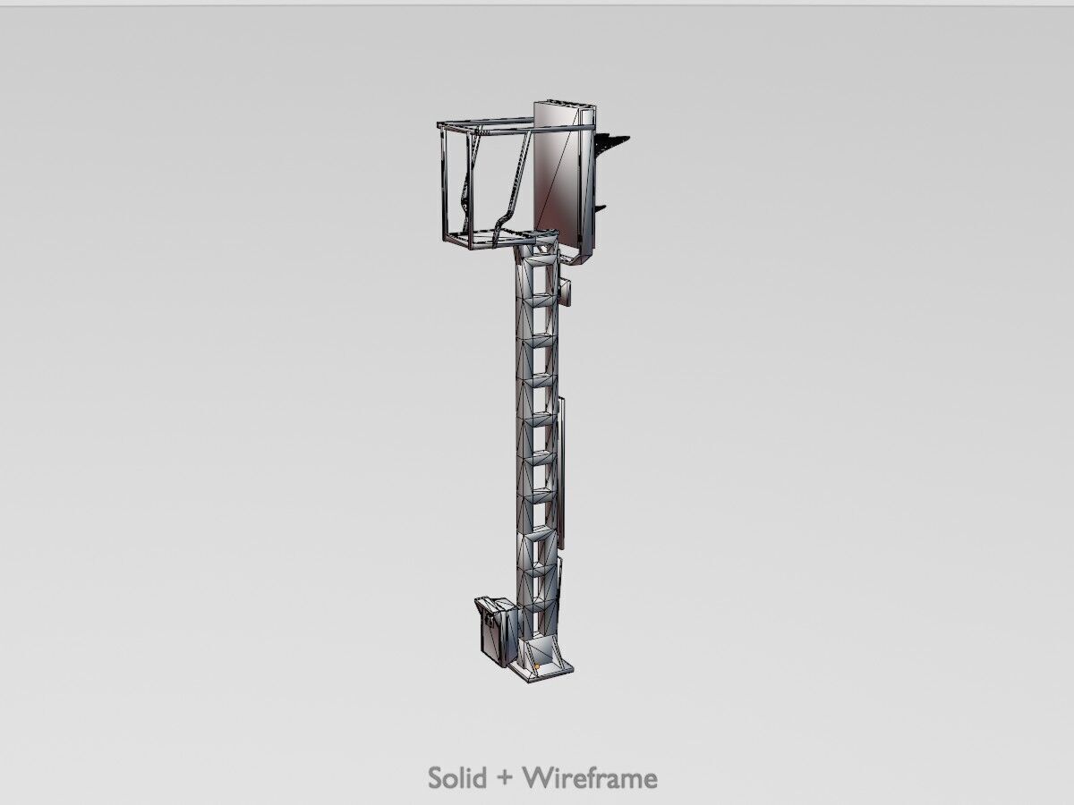 KS Eisenbahnsignalmast 4500mm Version-15 Low-poly 3D model_11