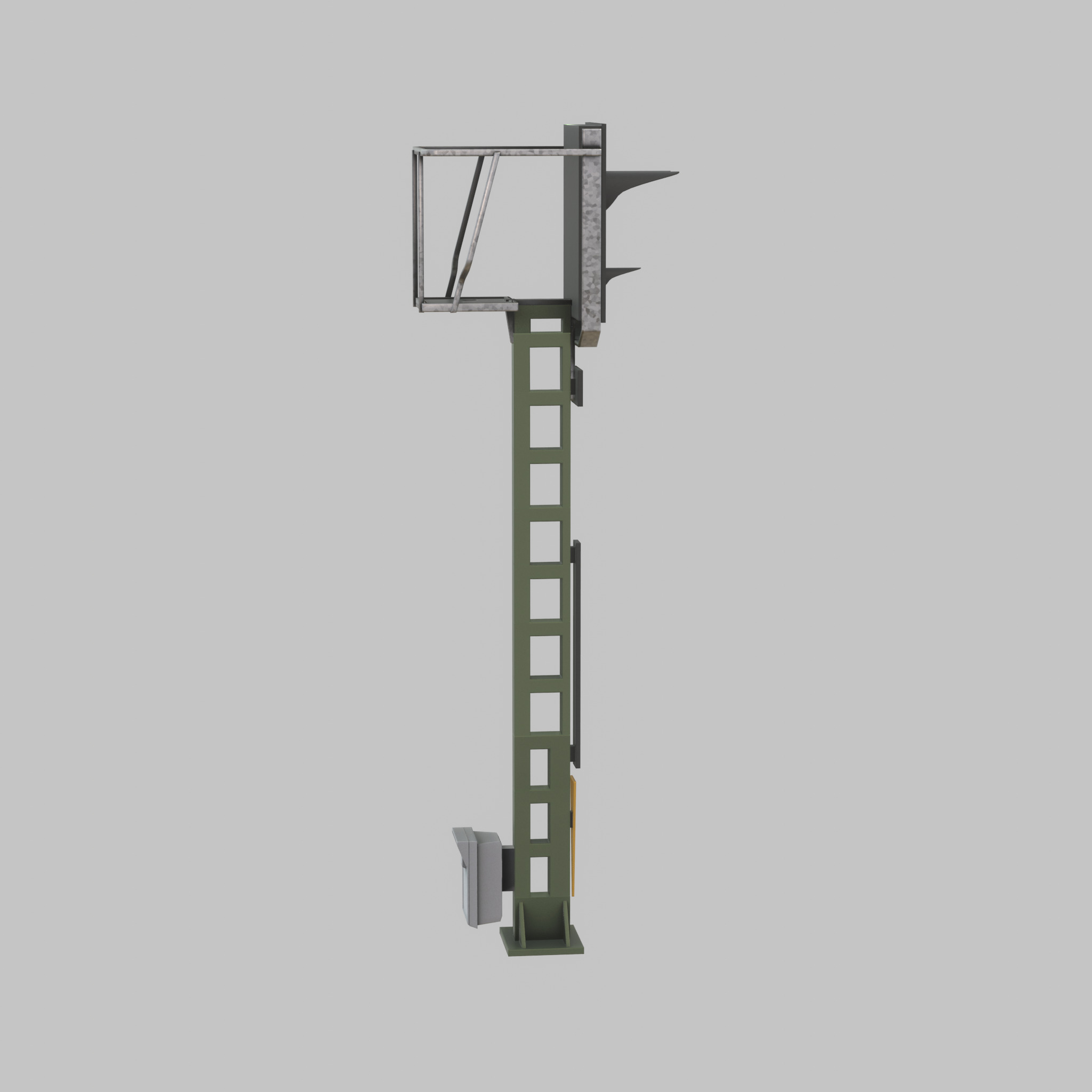 KS Eisenbahnsignalmast 4500mm Version-15 Low-poly 3D model_36