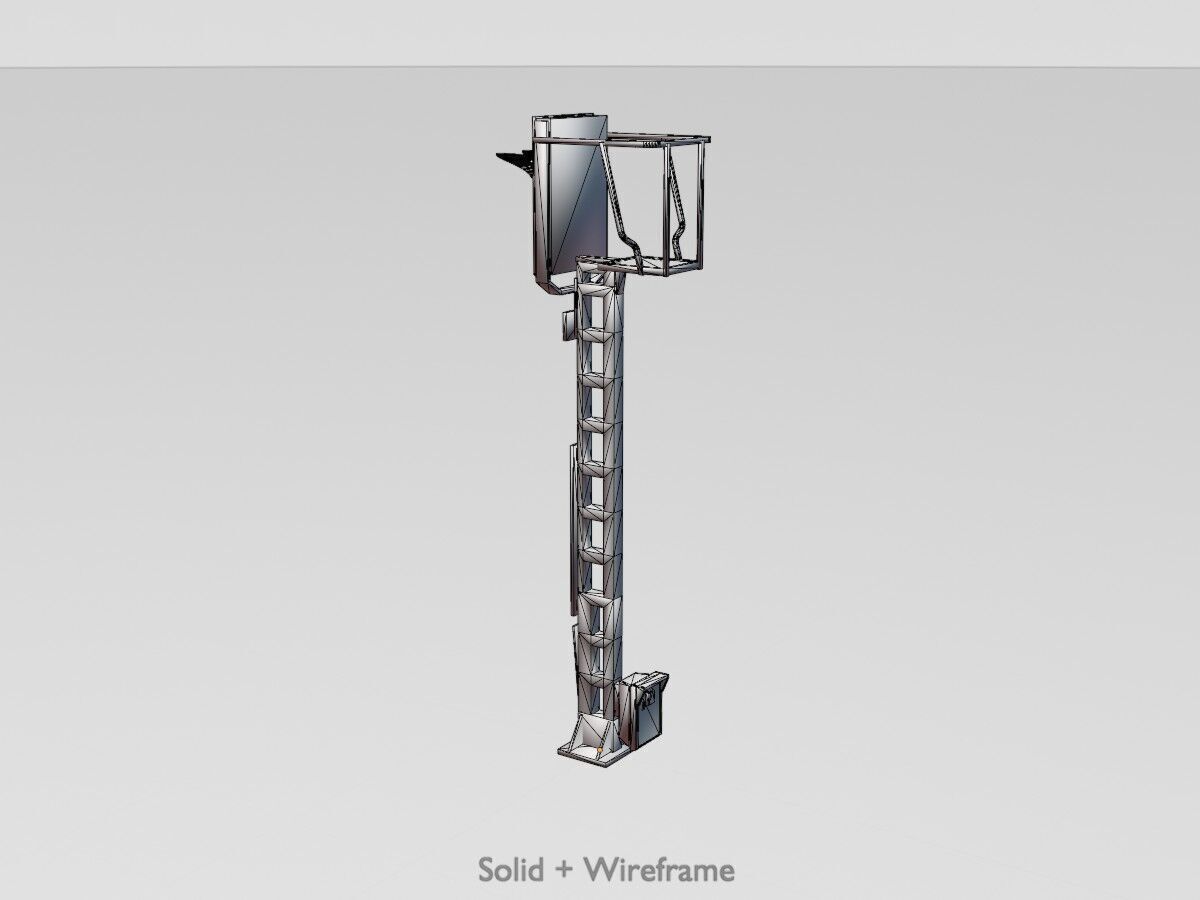 KS Eisenbahnsignalmast 4500mm Version-15 Low-poly 3D model_10