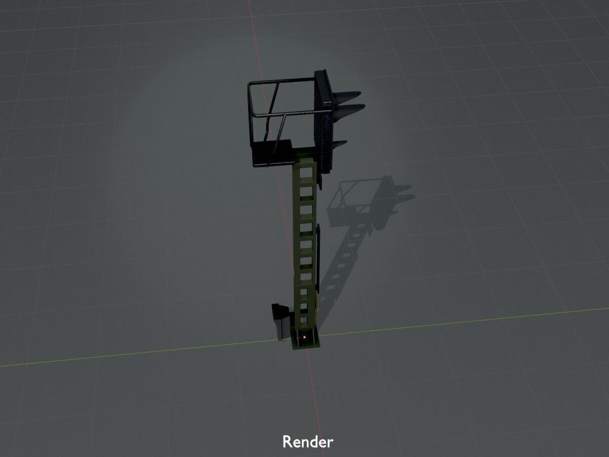 KS Eisenbahnsignalmast 4500mm Version-15 Low-poly 3D model_16