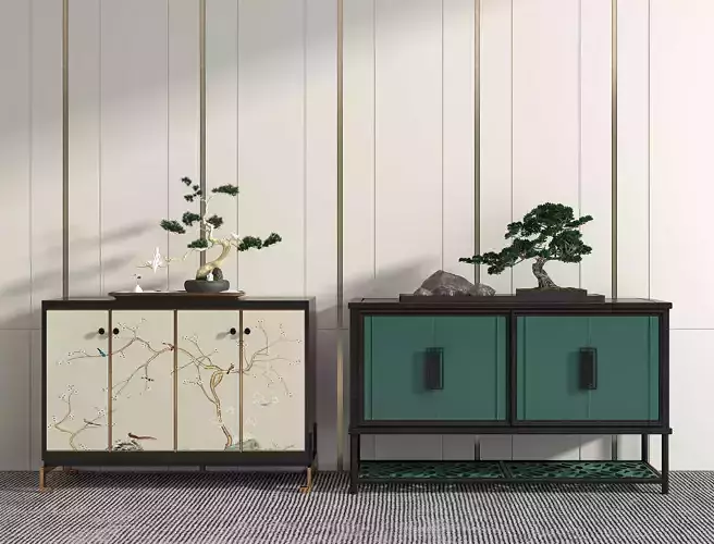 Chinese potted porch cabinet side