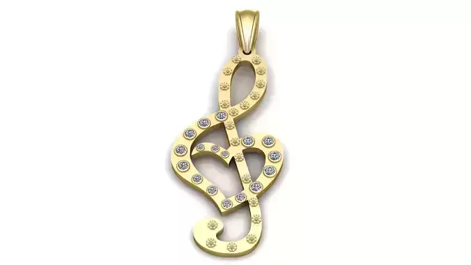 TREBLE CLEF PENDANT 3D PRINTABLE MODEL 