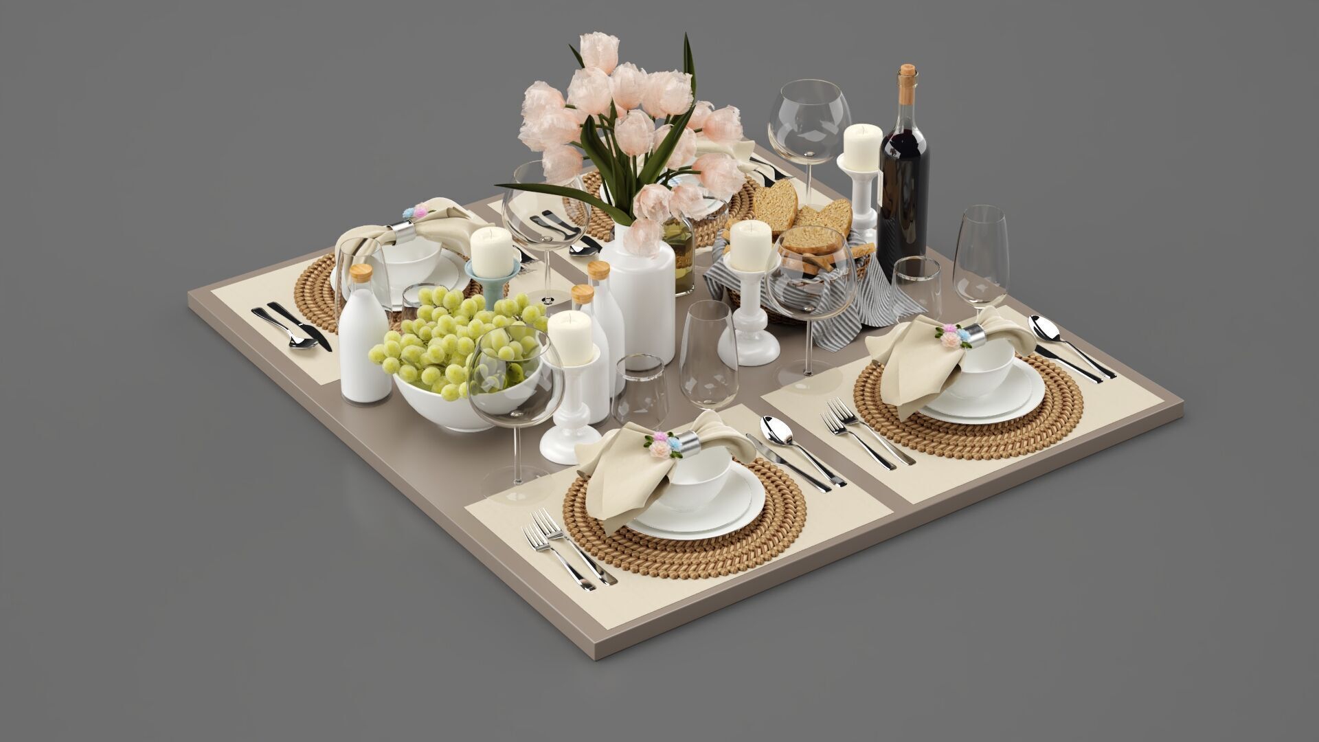 Breakfast Decorative Set 3D model_2
