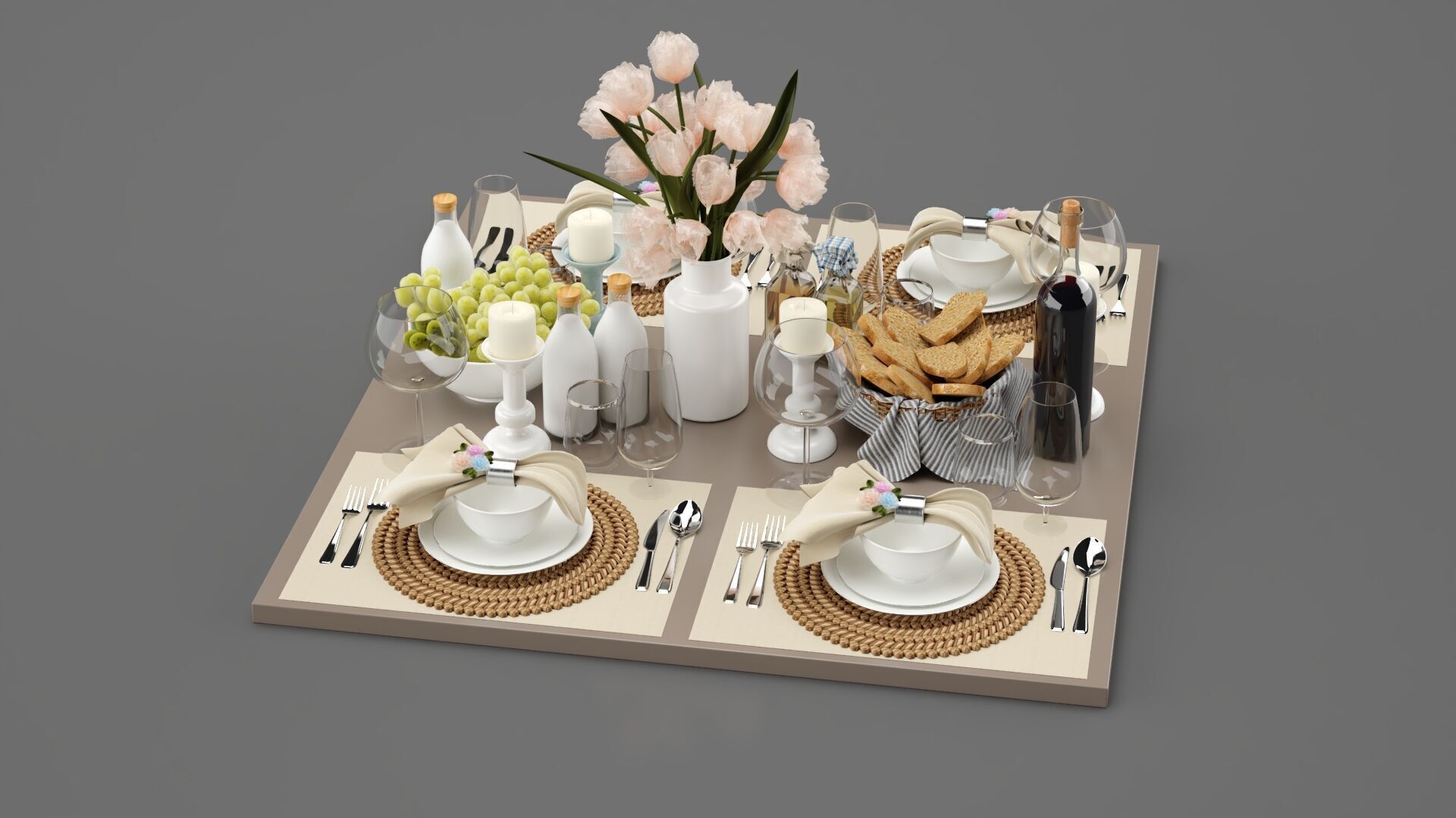 Breakfast Decorative Set 3D model_1