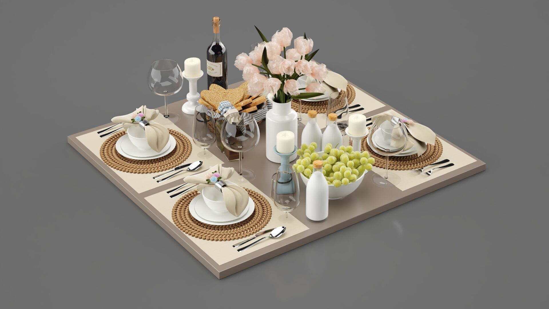 Breakfast Decorative Set 3D model_4