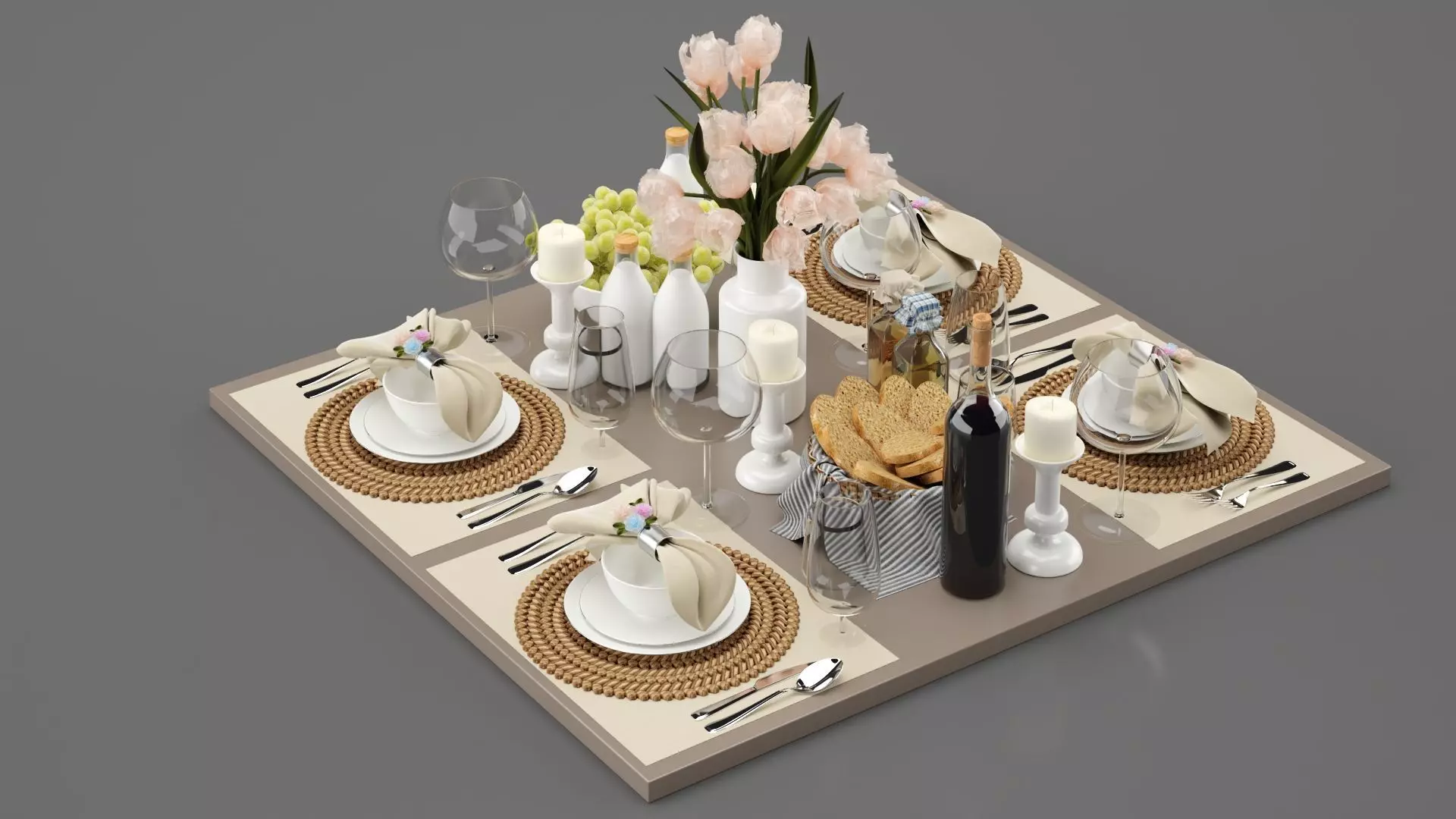 Breakfast Decorative Set 3D model_0