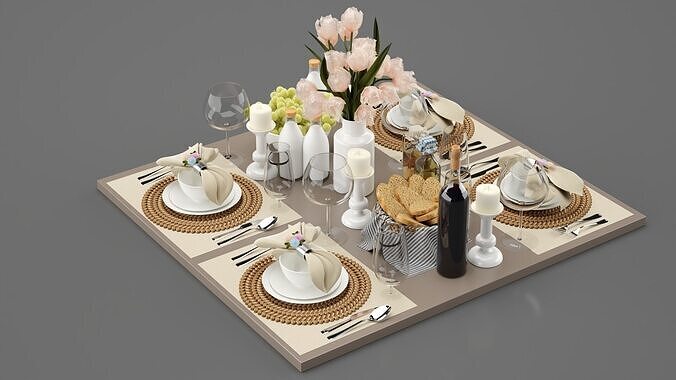 Breakfast Decorative Set 3D model