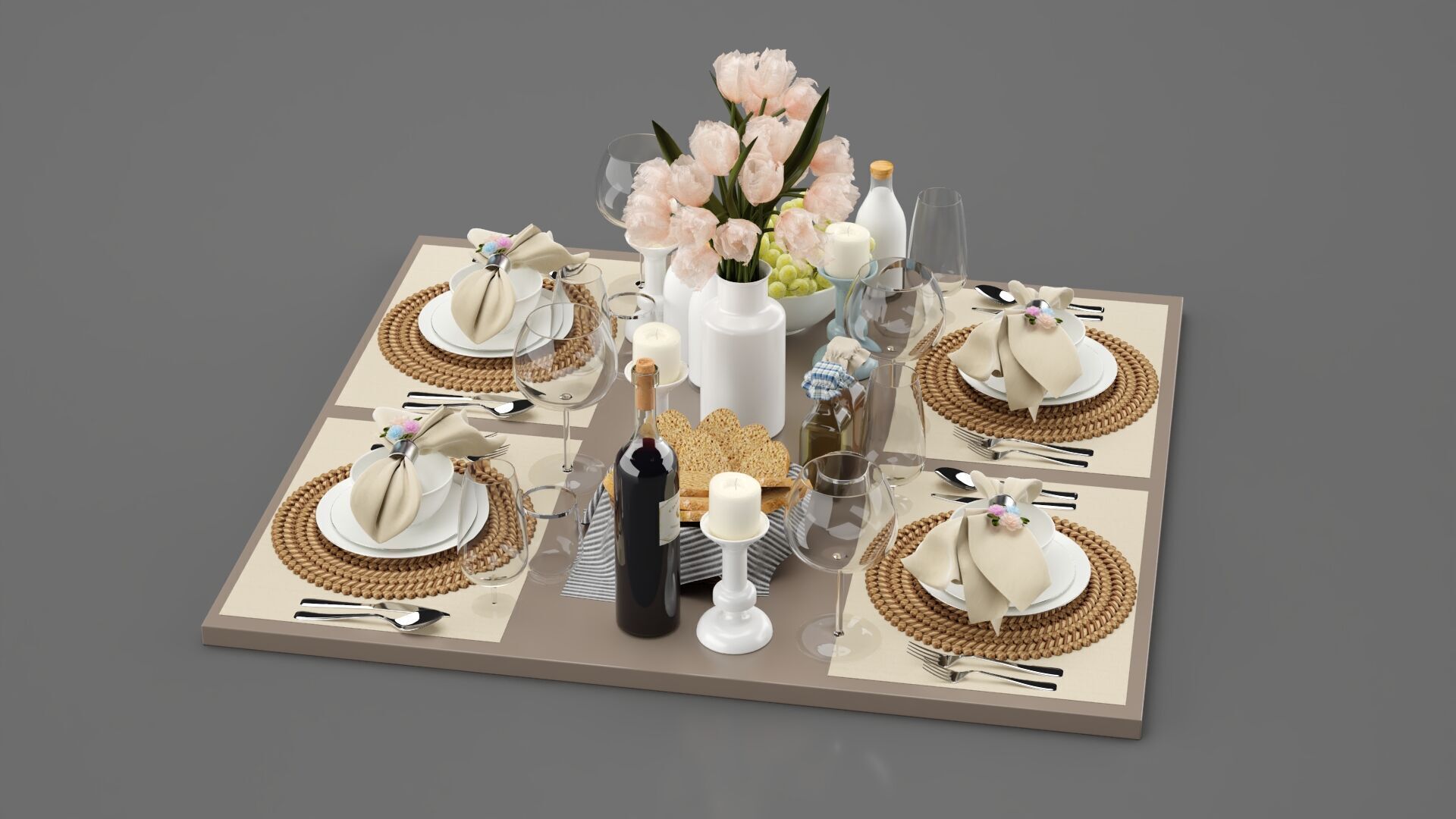 Breakfast Decorative Set 3D model_7
