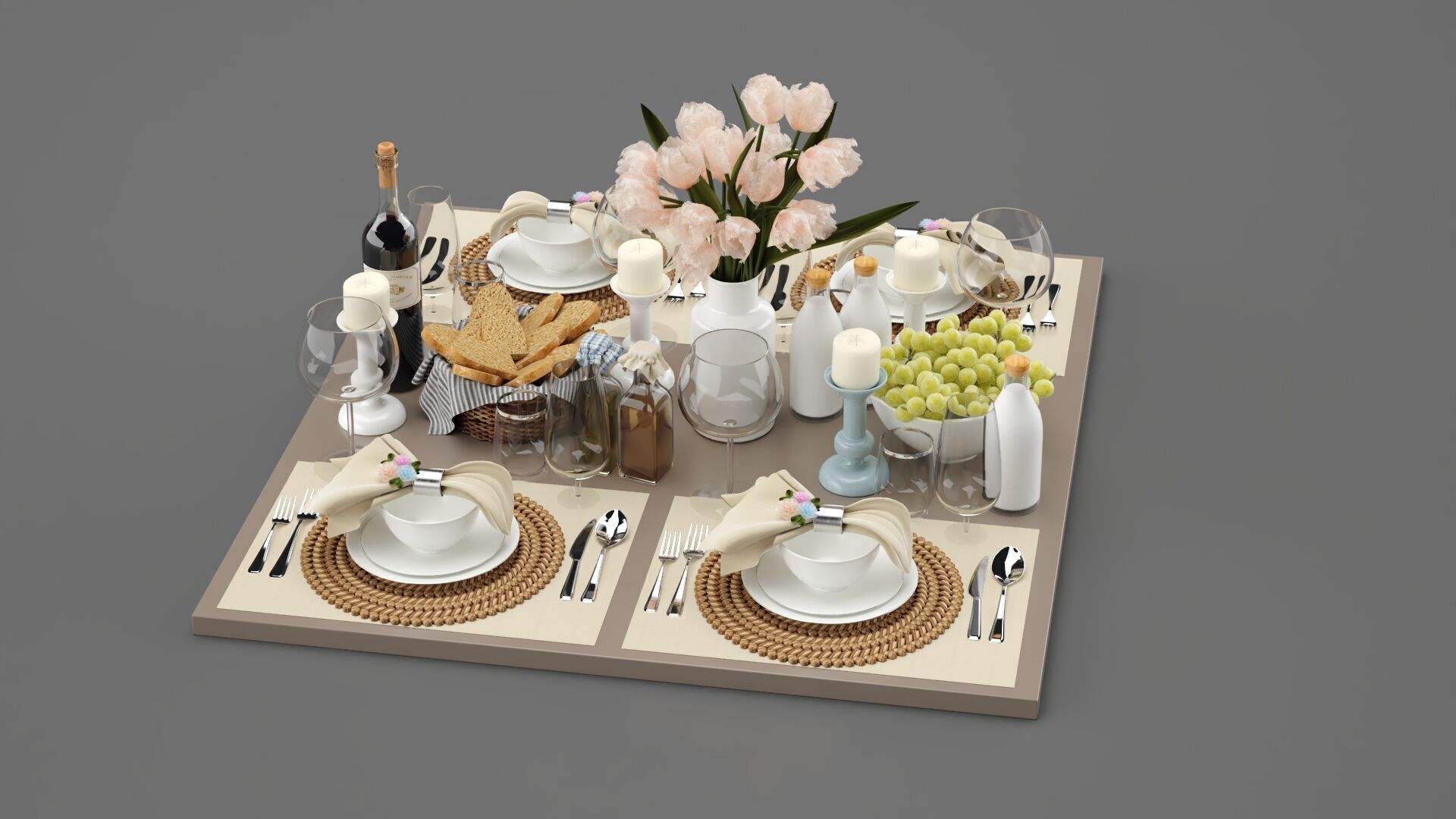 Breakfast Decorative Set 3D model_5