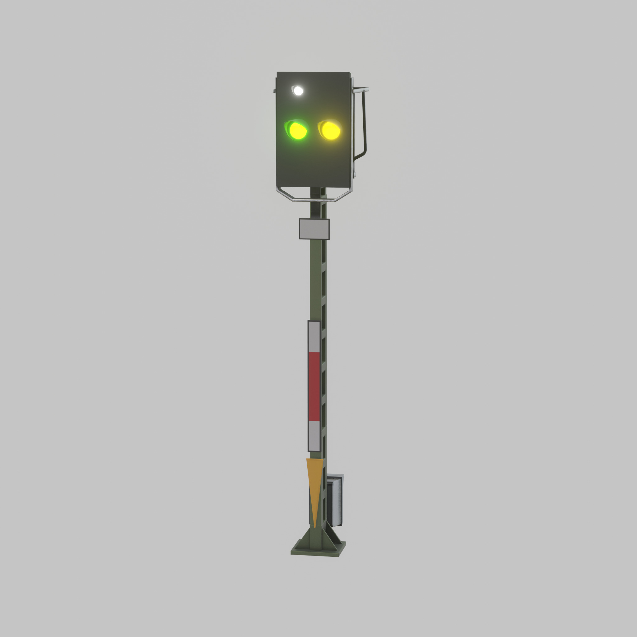 KS Railway Signal Post 4500mm Version-16 Low-poly 3D model_32