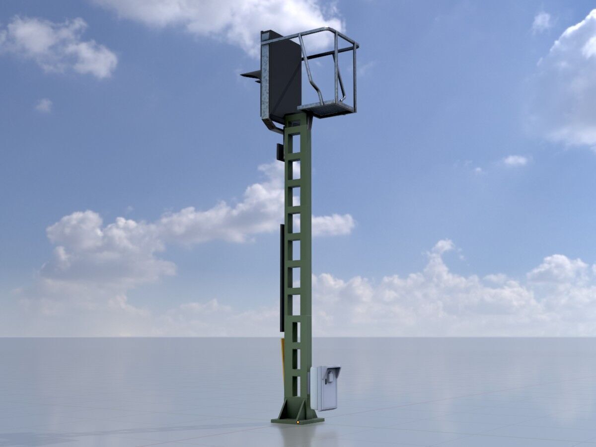 KS Railway Signal Post 4500mm Version-16 Low-poly 3D model_2