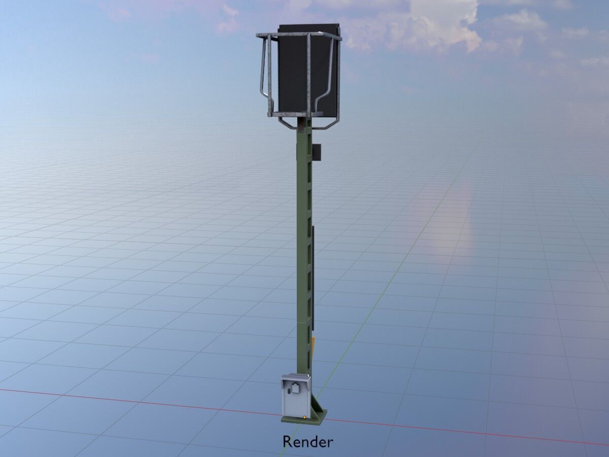 KS Railway Signal Post 4500mm Version-16 Low-poly 3D model_19