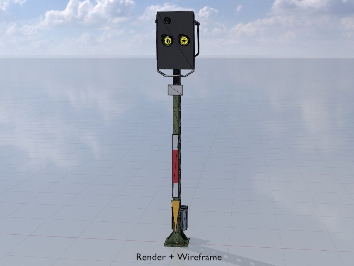 KS Railway Signal Post 4500mm Version-16 Low-poly 3D model_5