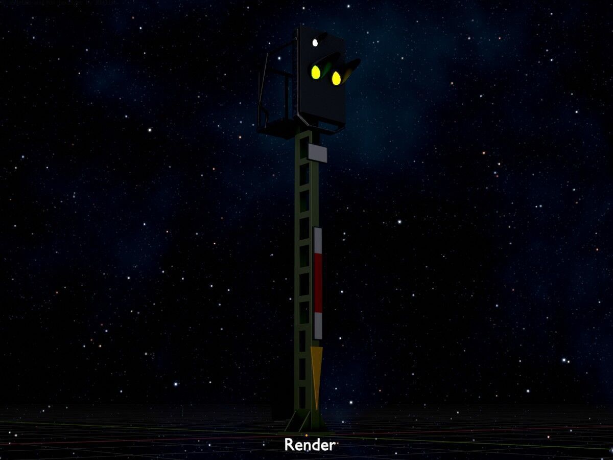 KS Railway Signal Post 4500mm Version-16 Low-poly 3D model_20