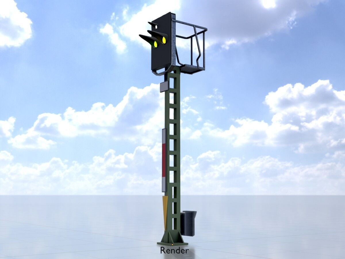 KS Railway Signal Post 4500mm Version-16 Low-poly 3D model_13