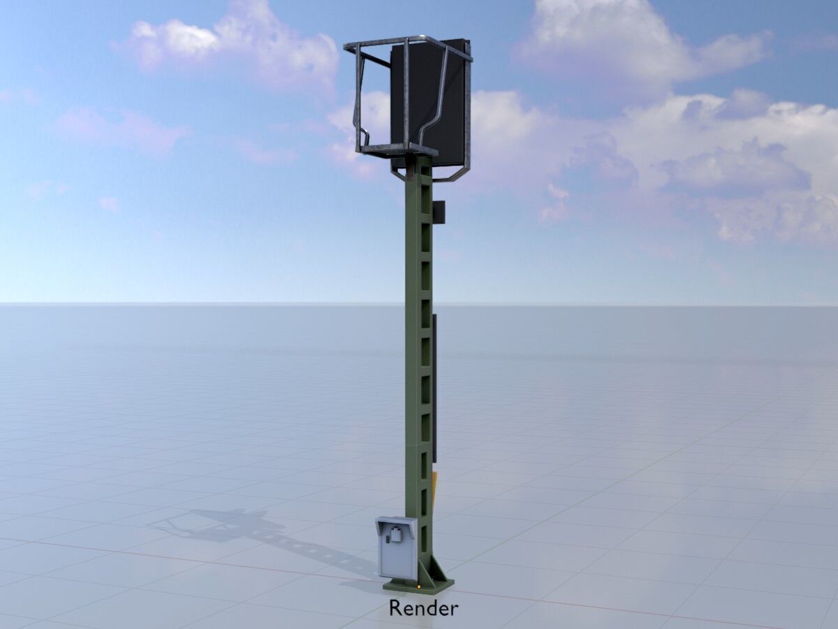 KS Railway Signal Post 4500mm Version-16 Low-poly 3D model_15