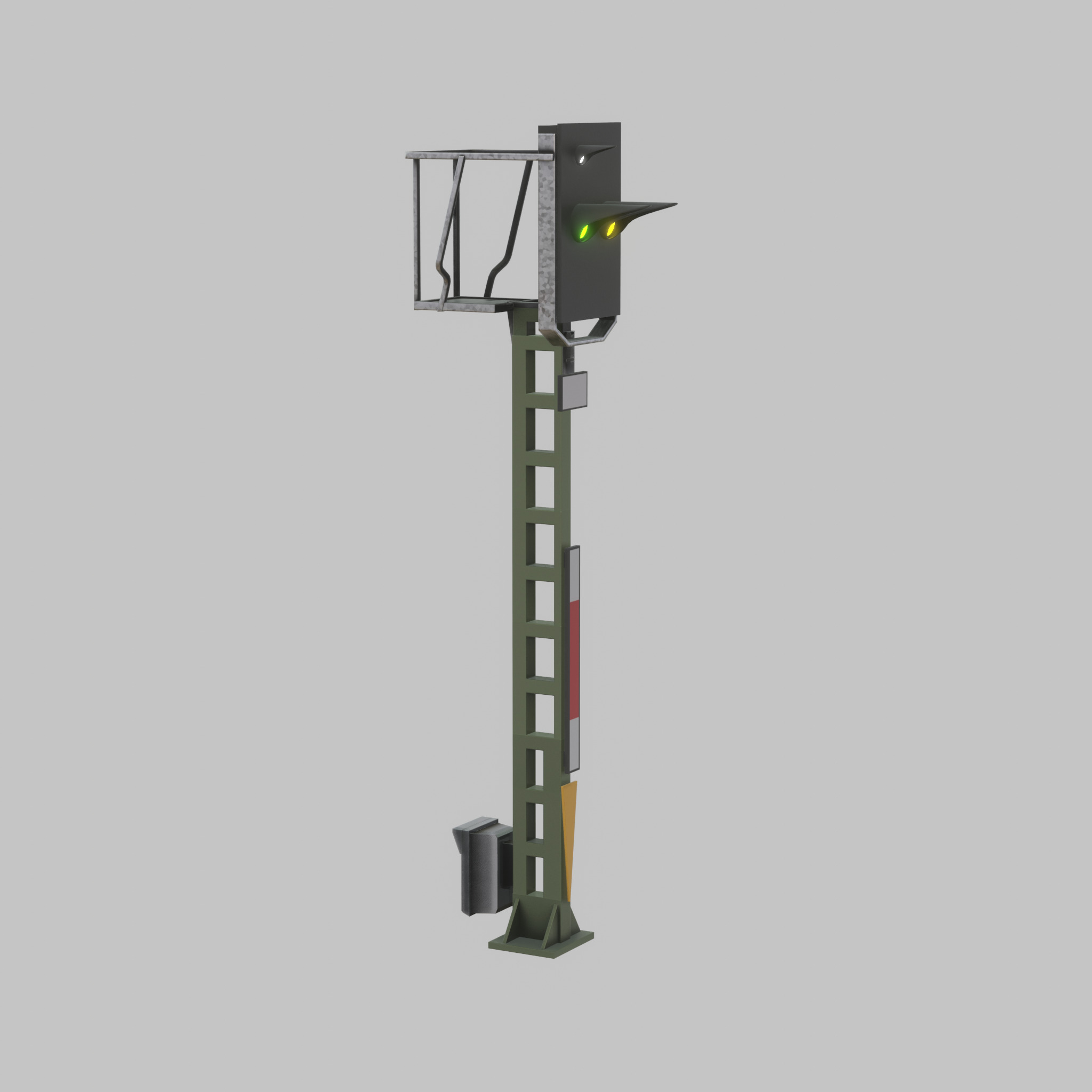 KS Railway Signal Post 4500mm Version-16 Low-poly 3D model_39