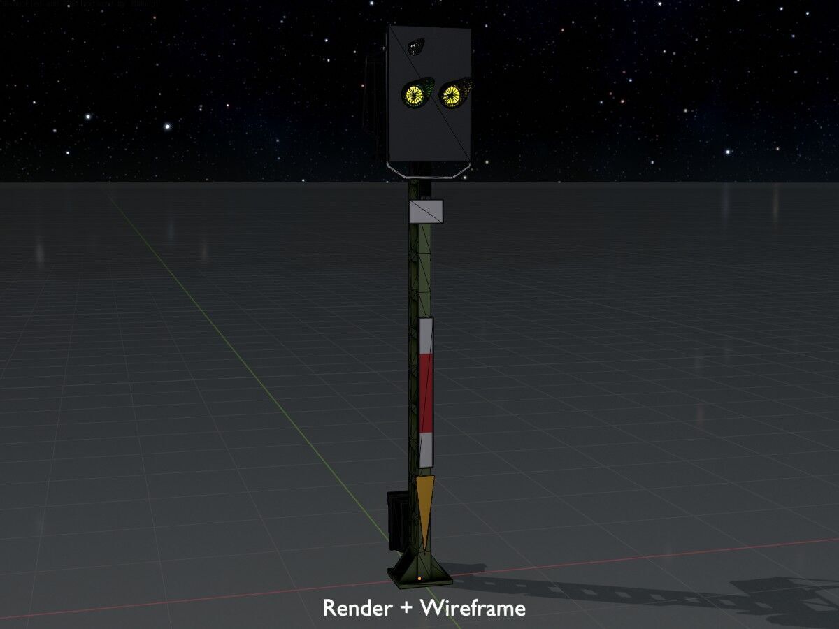 KS Railway Signal Post 4500mm Version-16 Low-poly 3D model_8