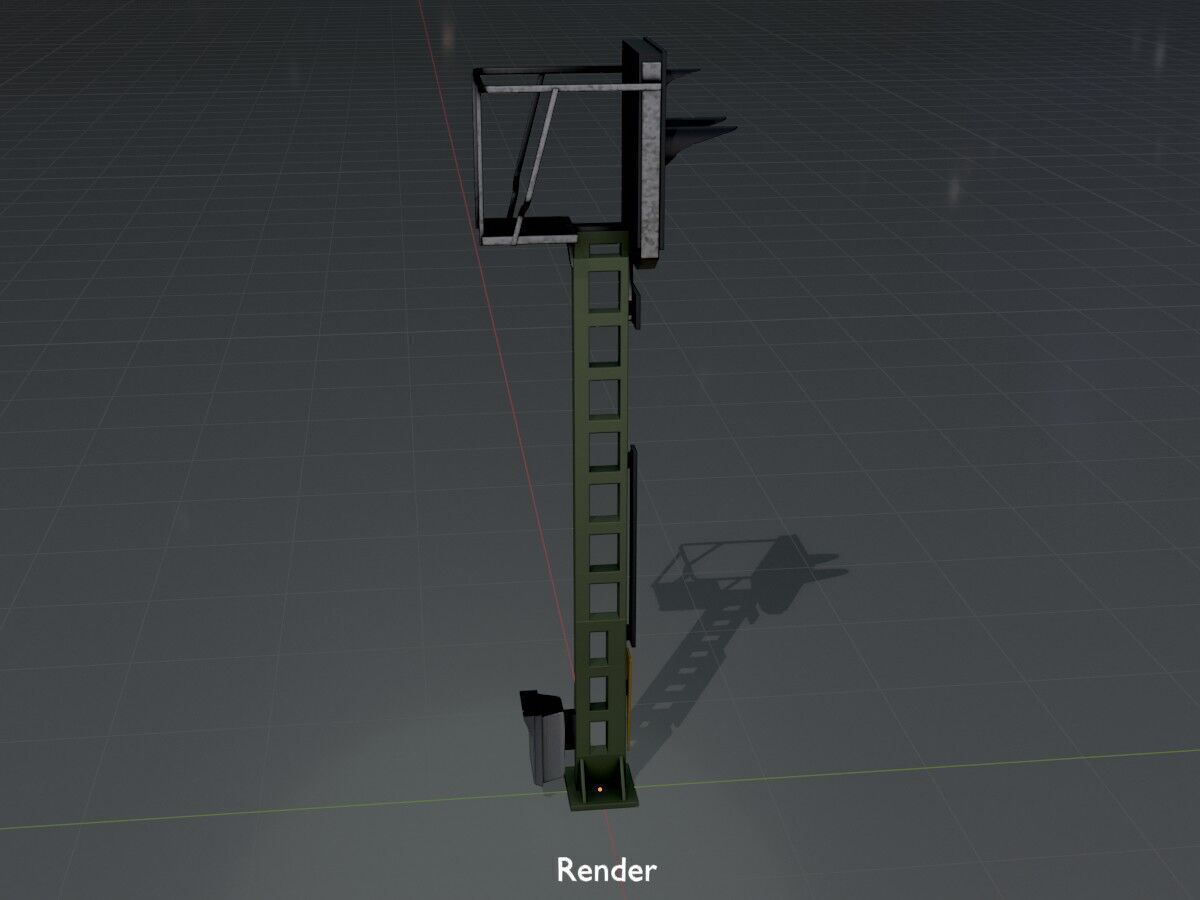 KS Railway Signal Post 4500mm Version-16 Low-poly 3D model_16