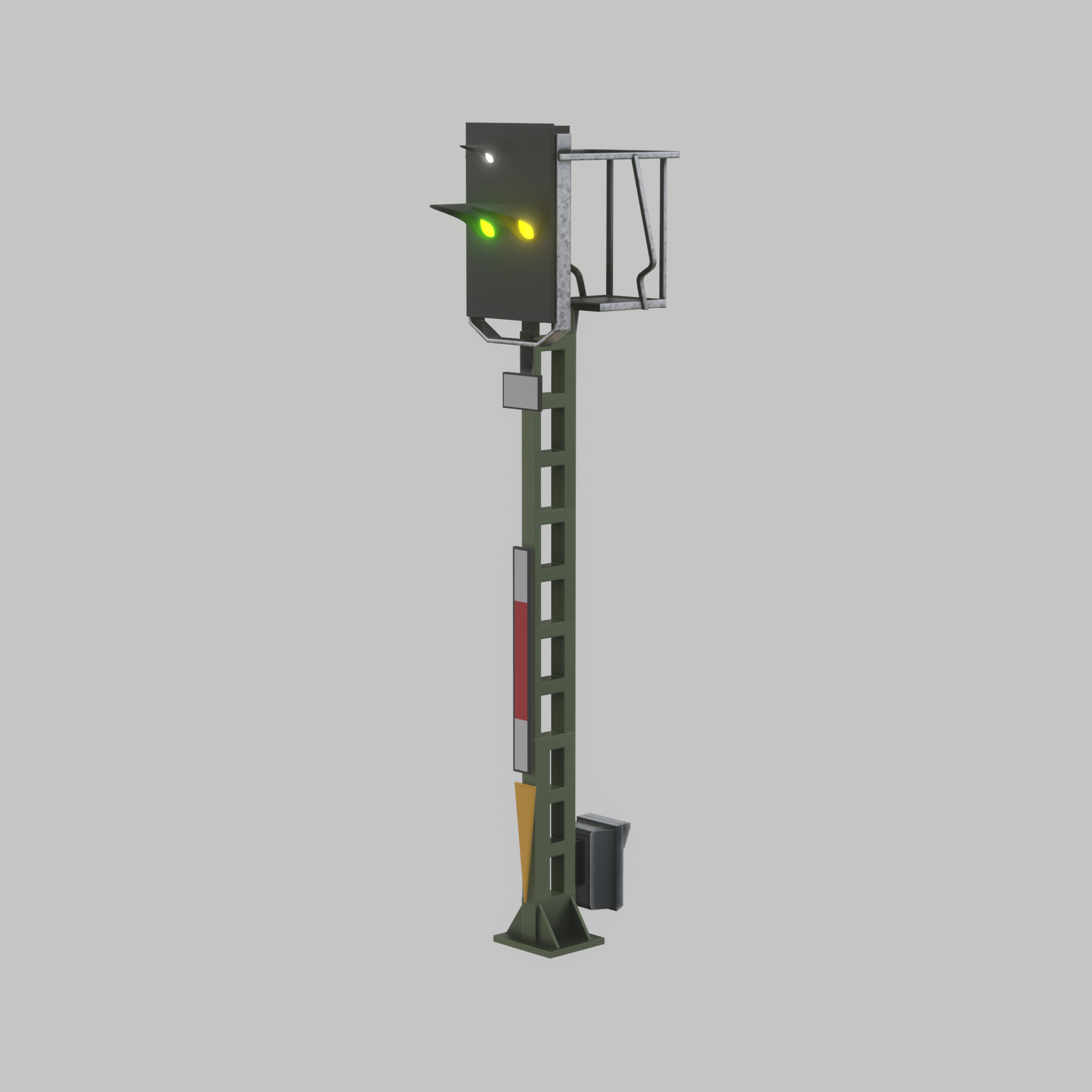 KS Railway Signal Post 4500mm Version-16 Low-poly 3D model_46