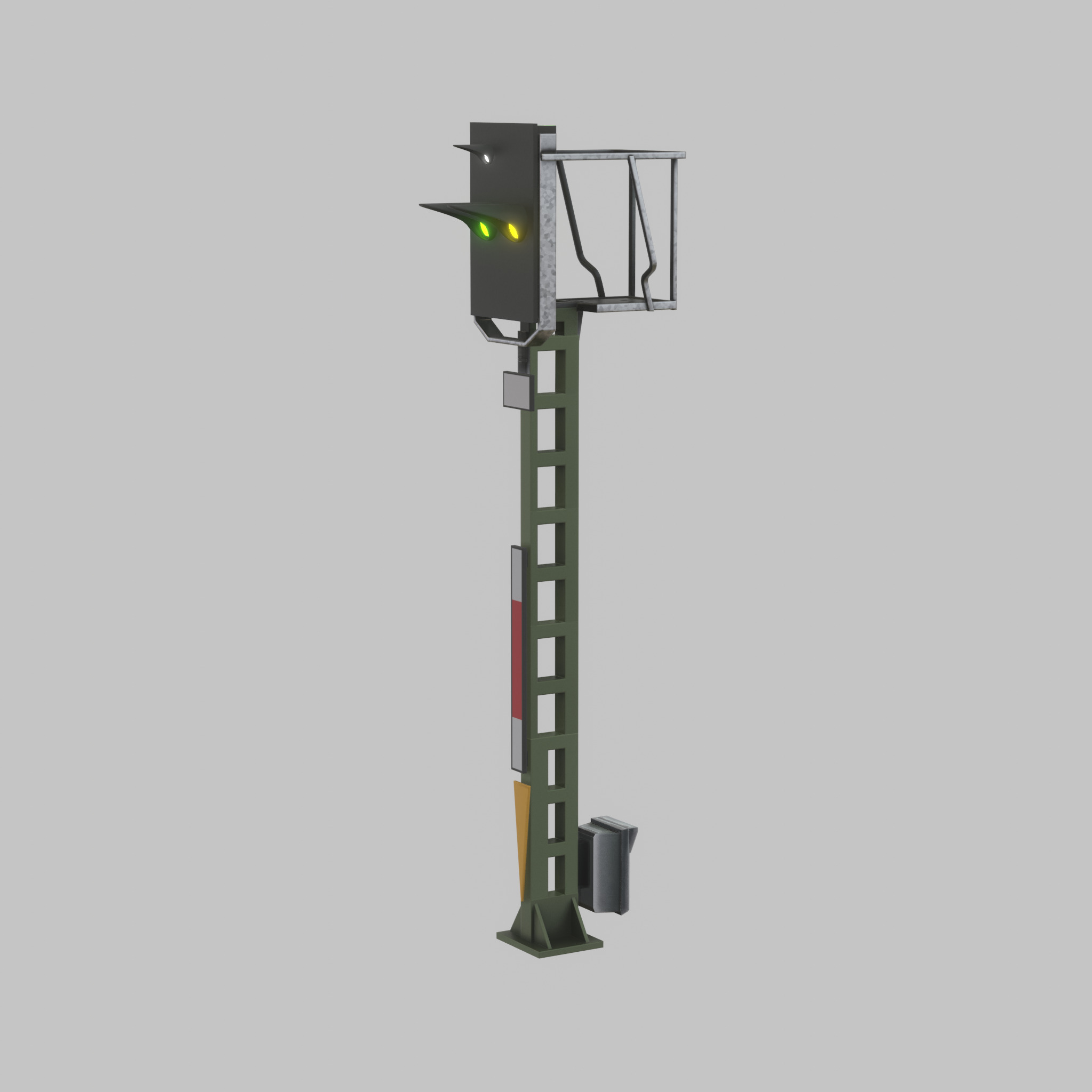 KS Railway Signal Post 4500mm Version-16 Low-poly 3D model_47