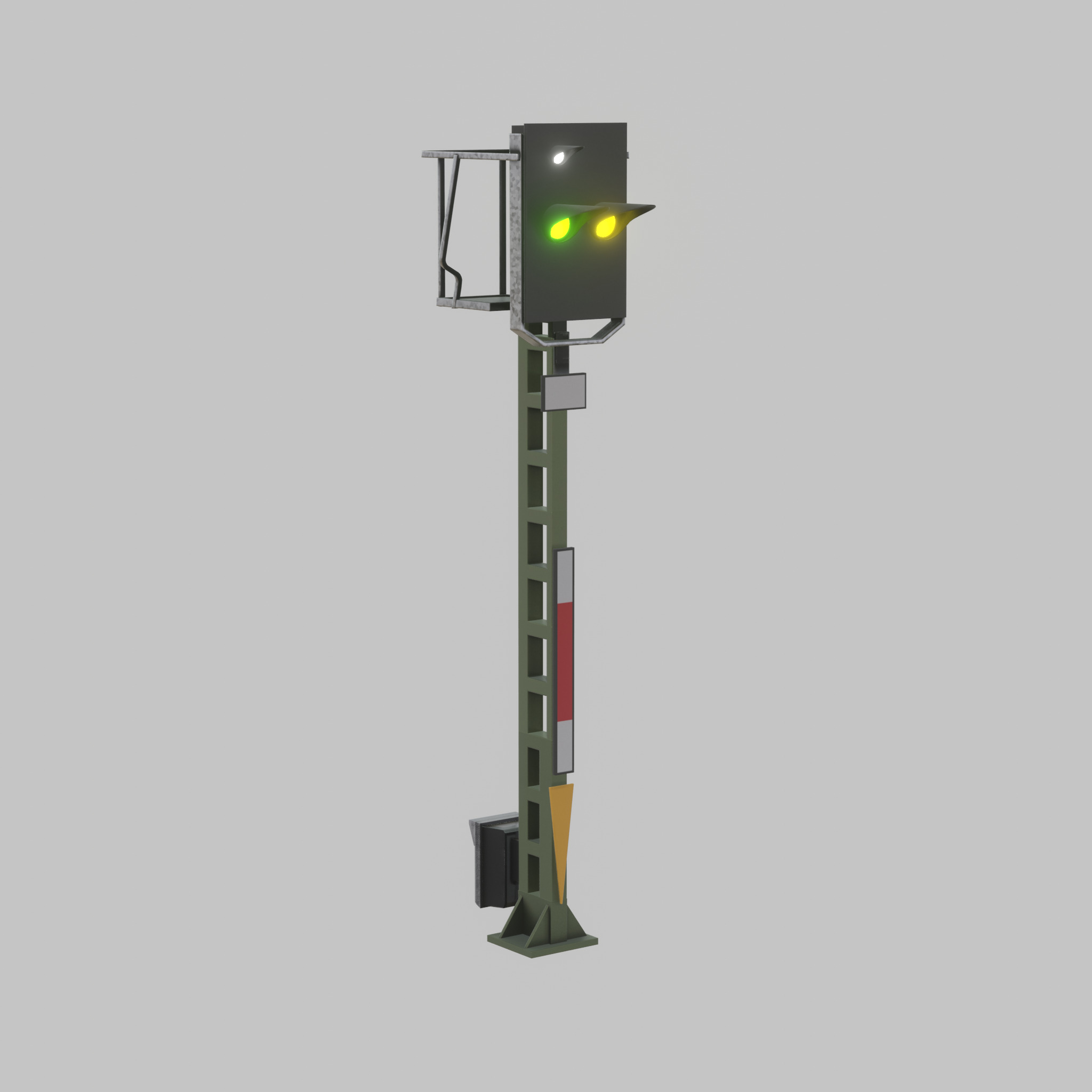KS Railway Signal Post 4500mm Version-16 Low-poly 3D model_41