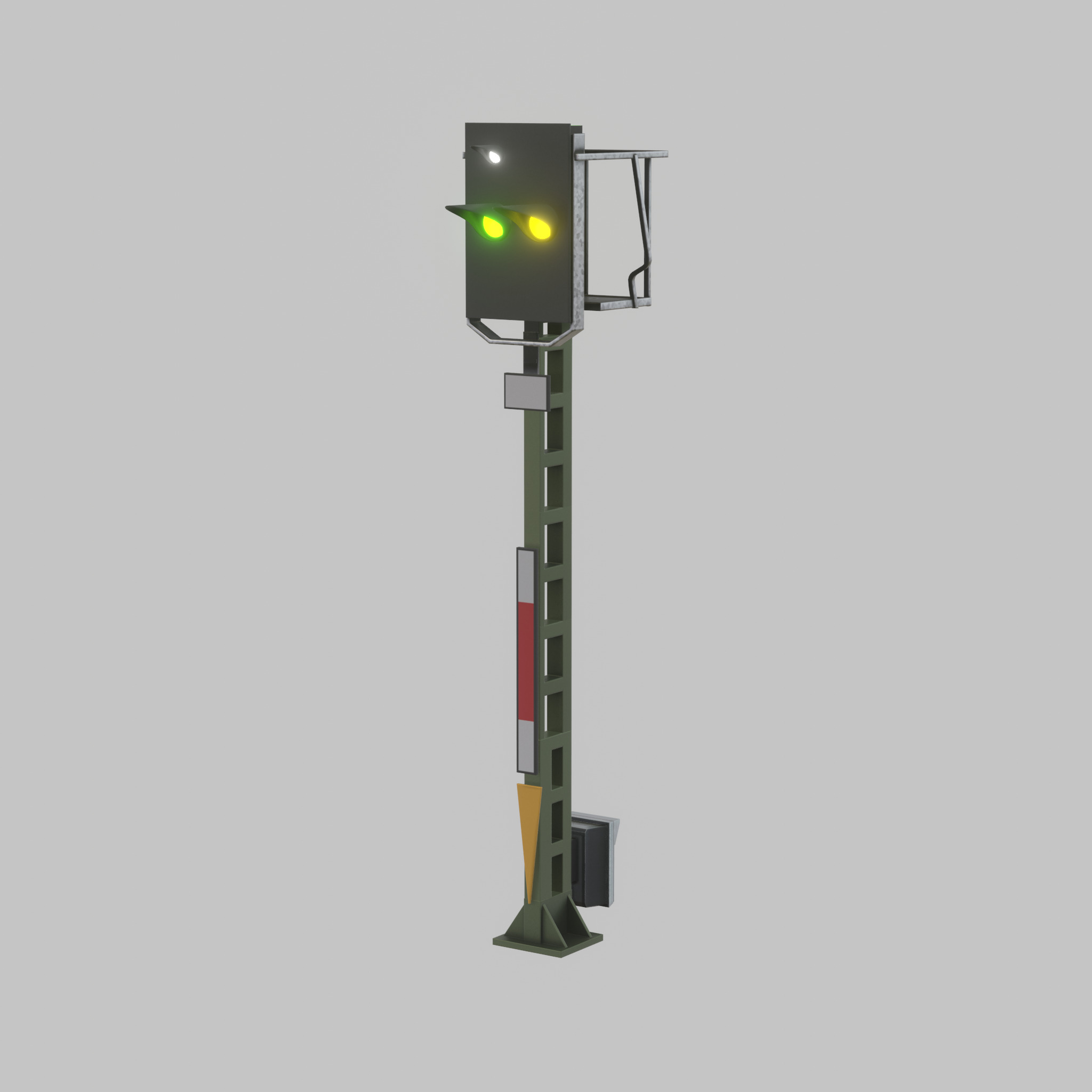 KS Railway Signal Post 4500mm Version-16 Low-poly 3D model_45