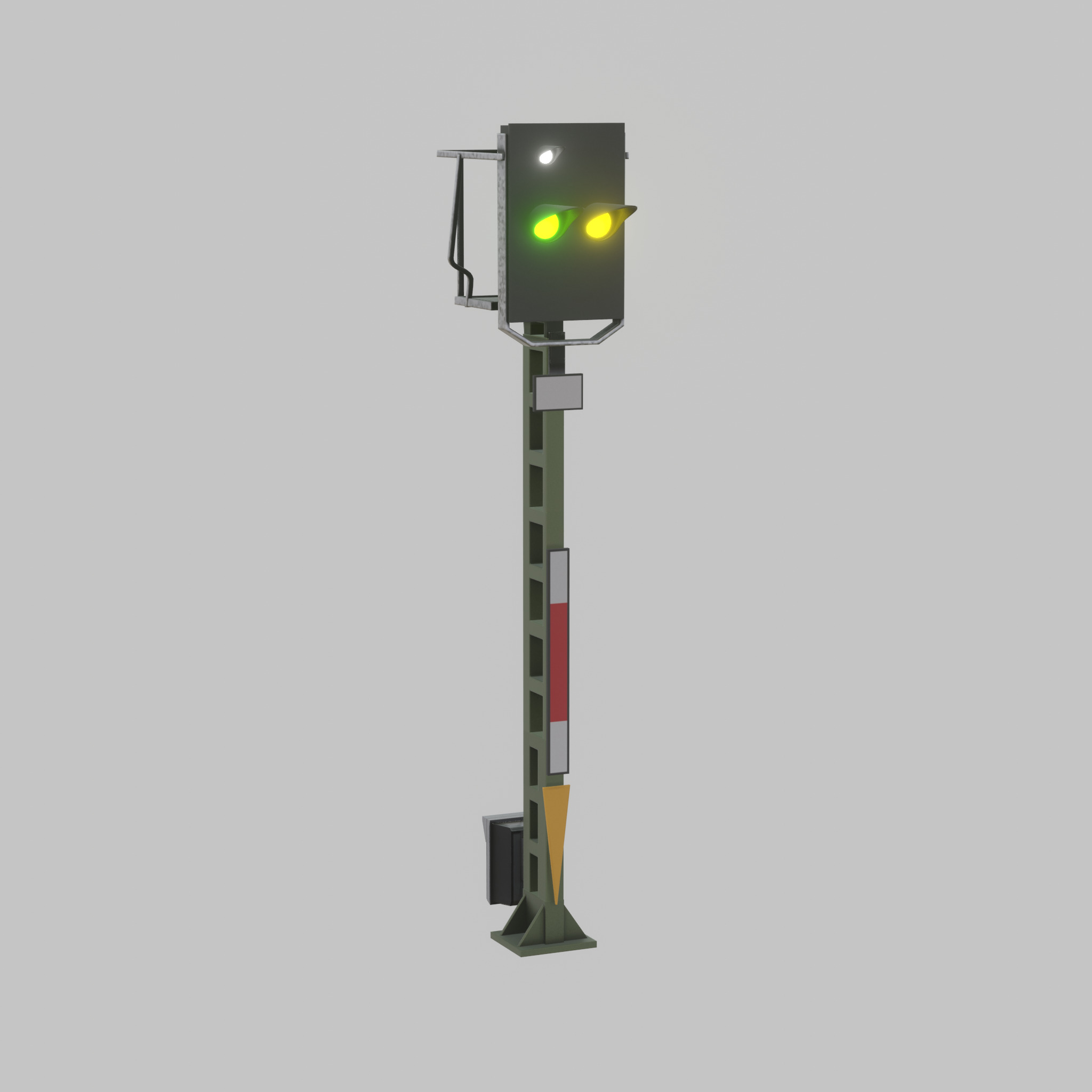 KS Railway Signal Post 4500mm Version-16 Low-poly 3D model_42