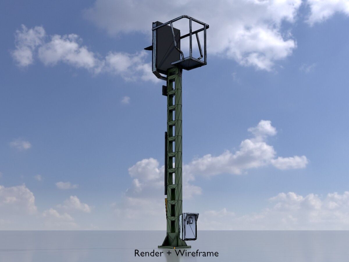 KS Railway Signal Post 4500mm Version-16 Low-poly 3D model_6