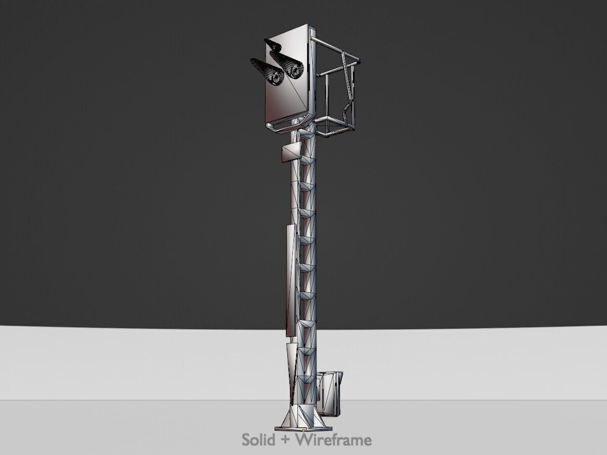 KS Railway Signal Post 4500mm Version-16 Low-poly 3D model_9