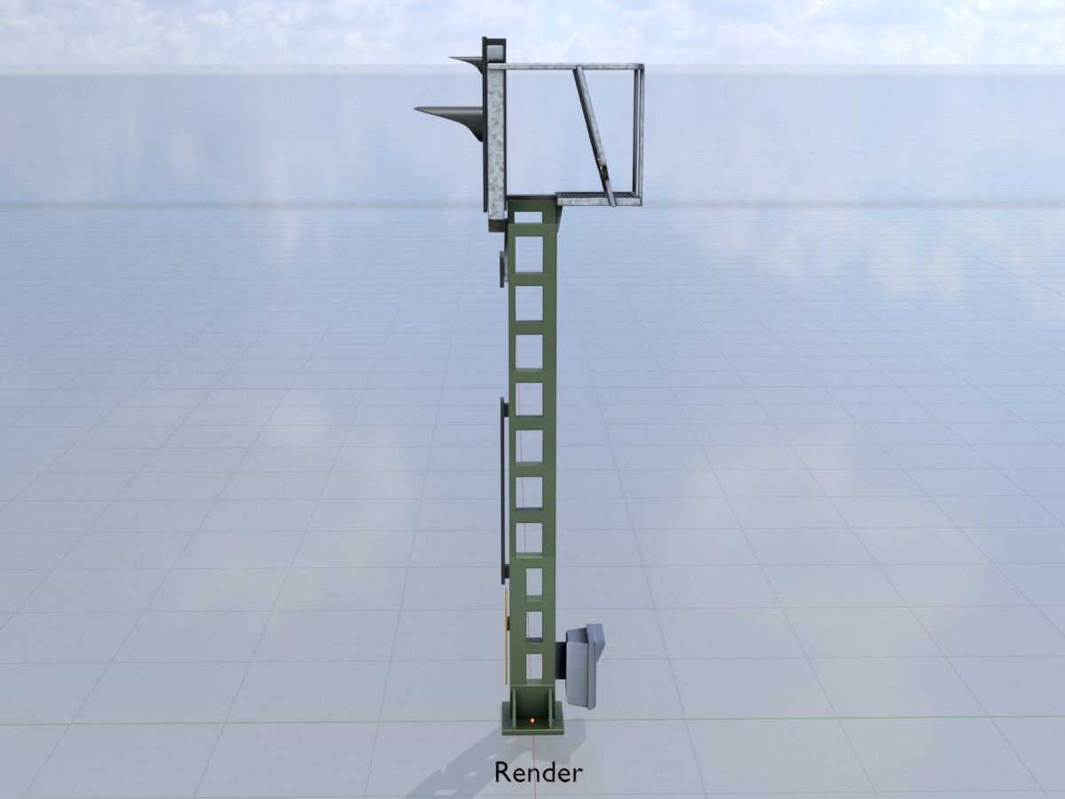 KS Railway Signal Post 4500mm Version-16 Low-poly 3D model_14
