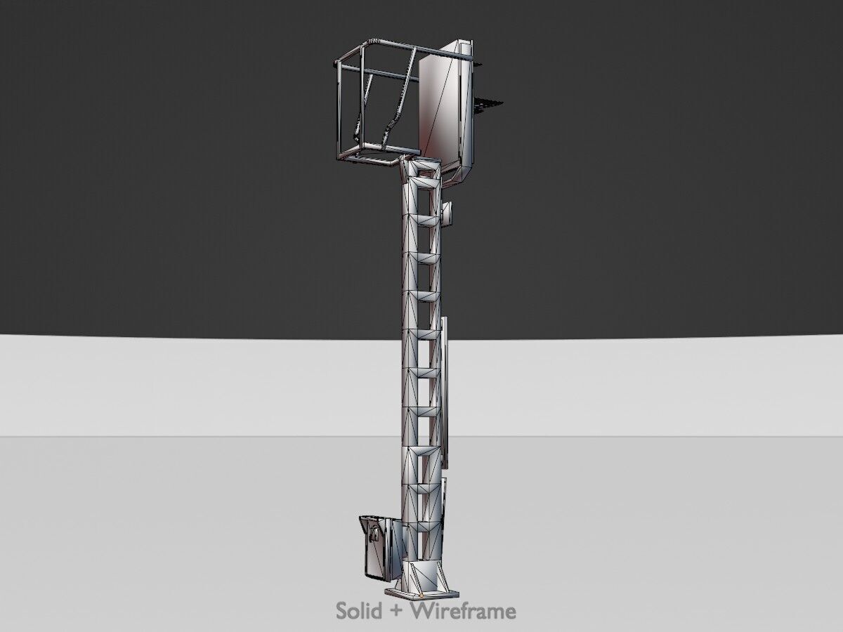 KS Railway Signal Post 4500mm Version-16 Low-poly 3D model_11
