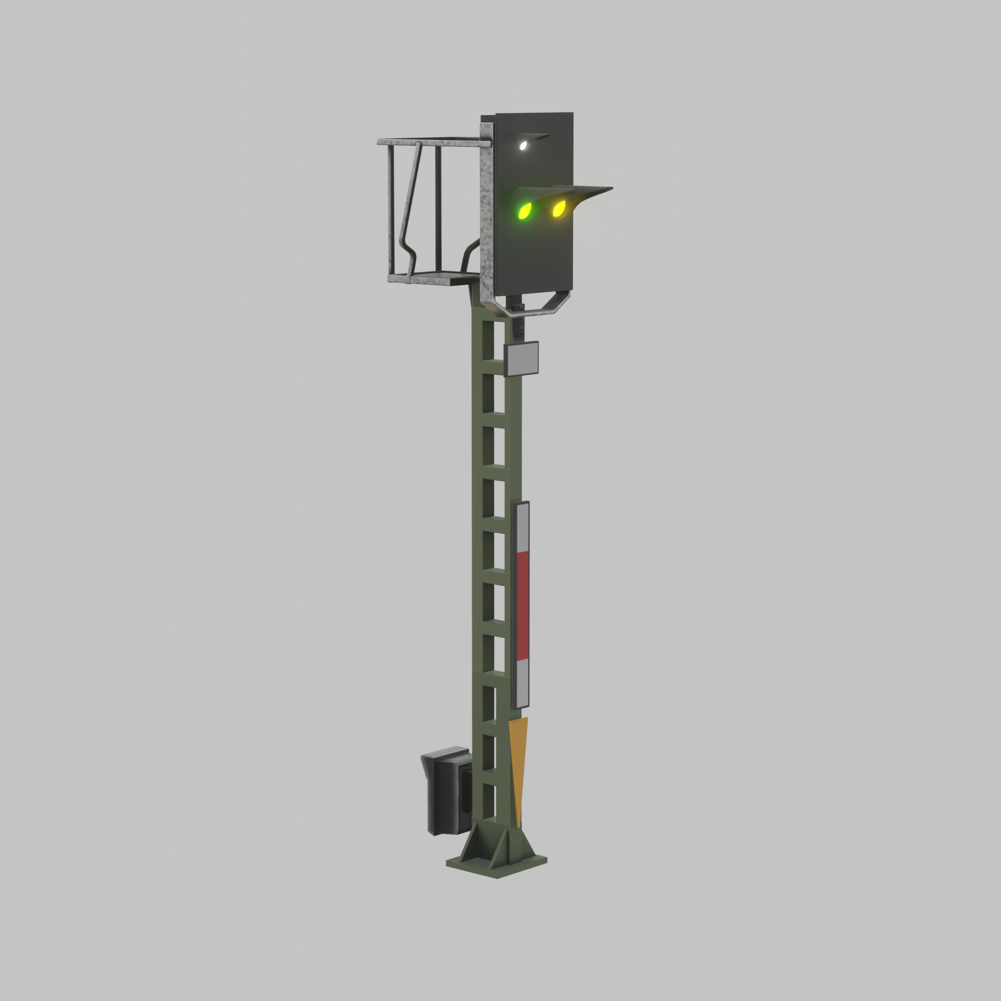 KS Railway Signal Post 4500mm Version-16 Low-poly 3D model_40