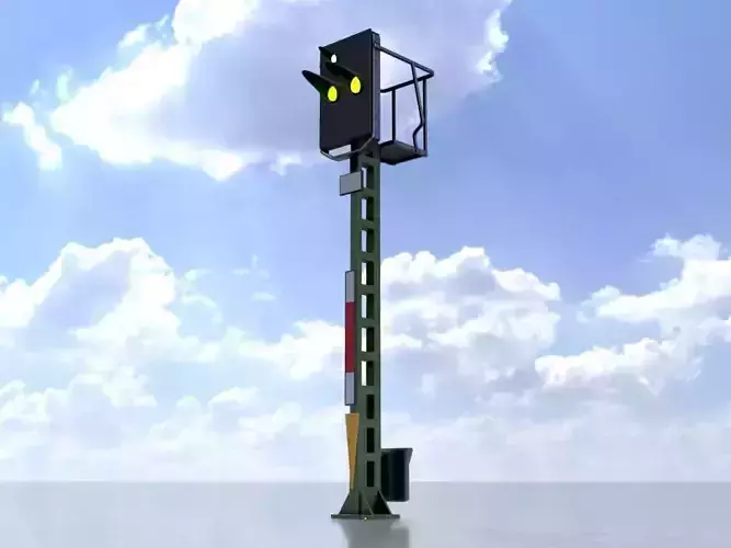 KS Railway Signal Post 4500mm Version-16 Low-poly 3D model