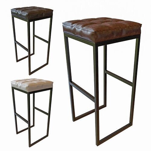 bar chair leather Industrial 3D model