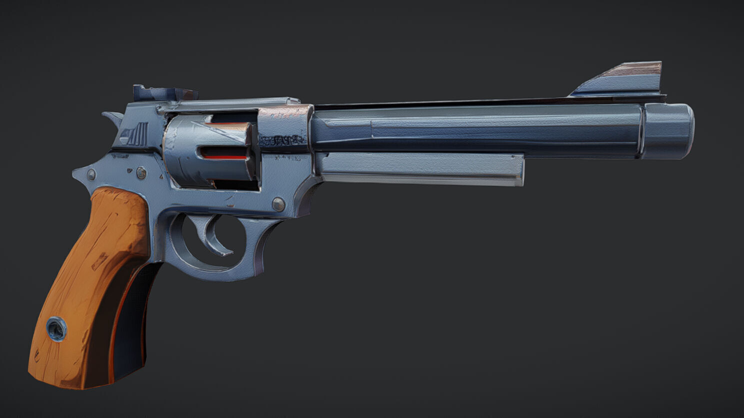 realistic handgun illustration 3D model_6