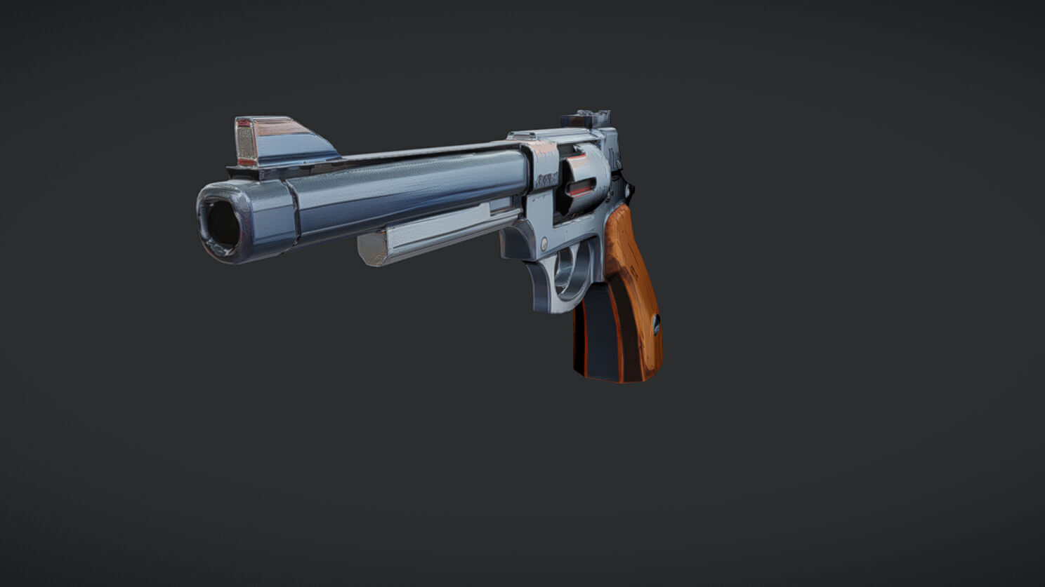 realistic handgun illustration 3D model_2