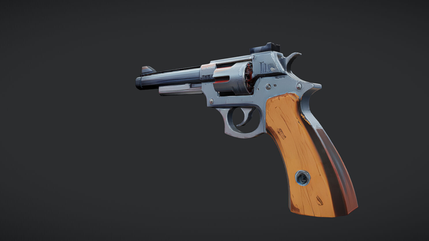 realistic handgun illustration 3D model_1
