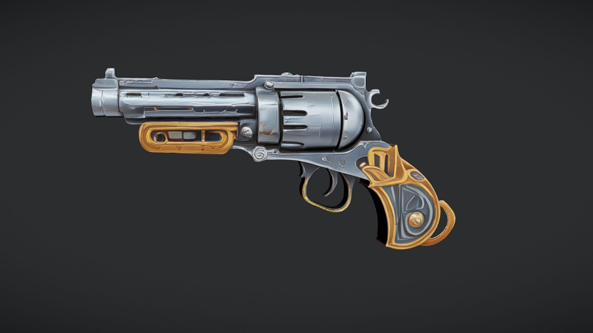 ornate revolver 3D model_6