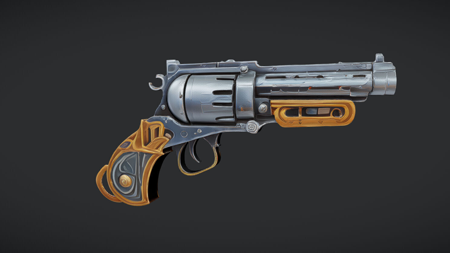 ornate revolver 3D model_4