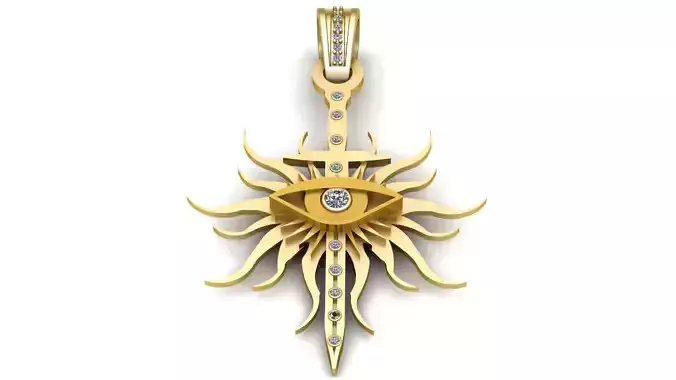 TURKISH KEY SUN OENDANT 3D PRINTABLE MODEL 