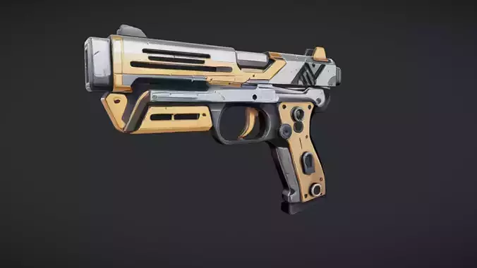 Futuristic handgun concept art