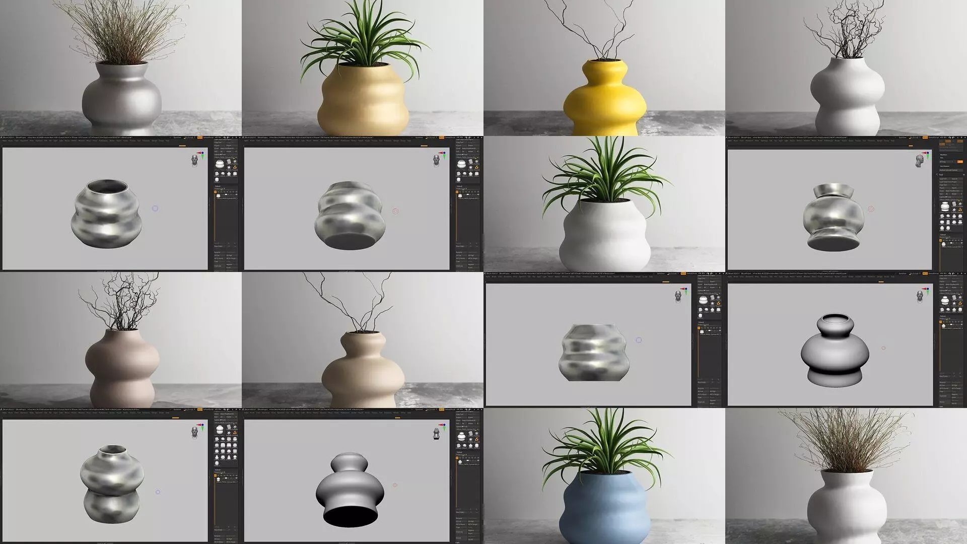 20 vase pot 3d print pack collection _0