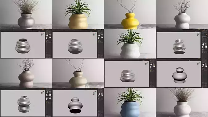 20 vase pot 3d print pack collection 